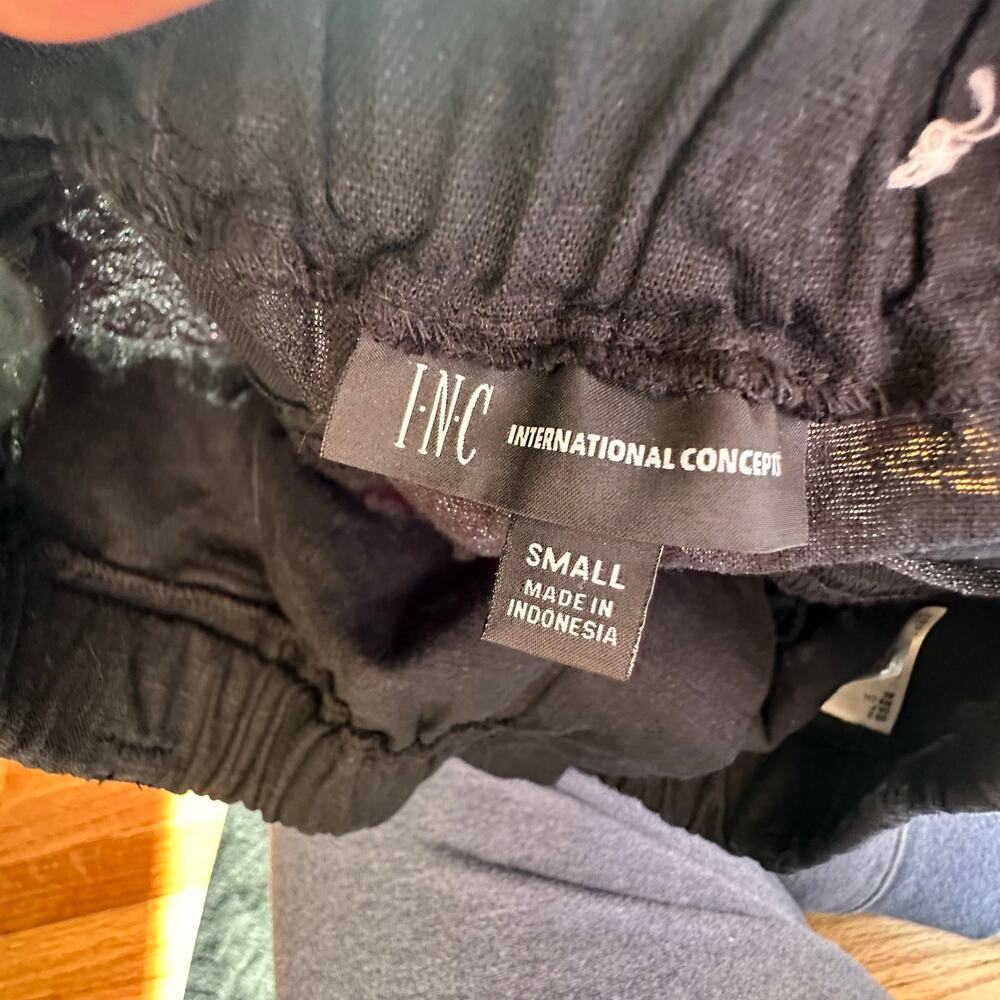 INC International Concepts Womens Black Linen Blend Flowy Coastal Pants Sz small - Picture 10 of 10